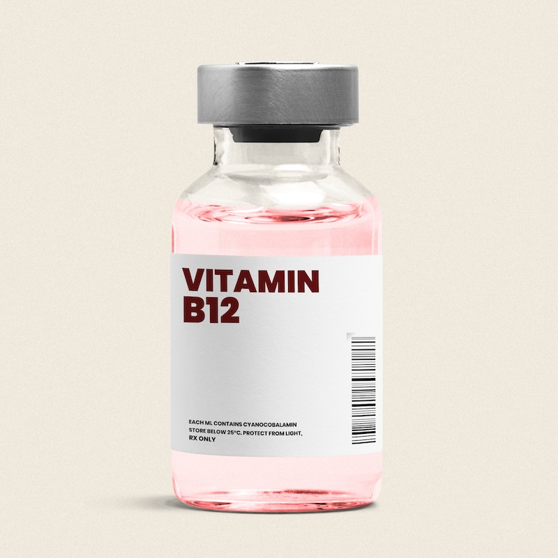 A vial of vitamin B-12